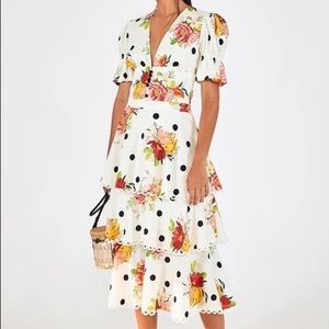 Farm Rio Nanaju Tiered Midi Skirt